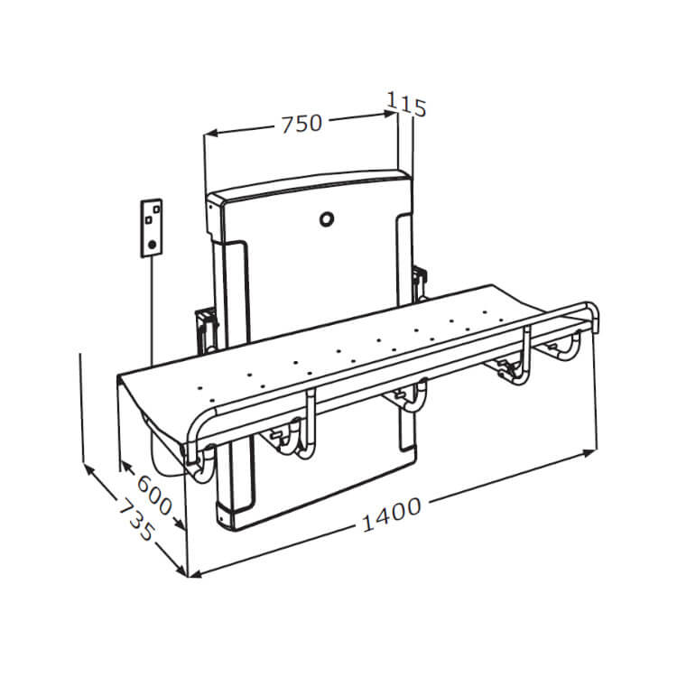 Pressalit SCT1000 Shower Changing Table