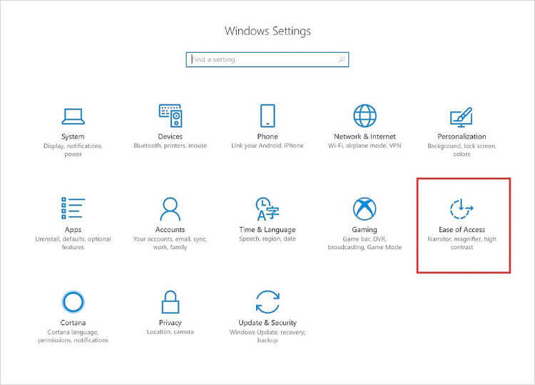 Windows Ease of Access Windows Ease of Access